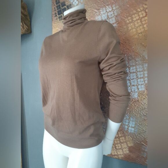 Nwt Zara Tan Wool Blend Turtle Neck Sweater - Picture 1 of 12